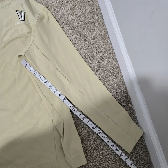 Sz L Men's Vanderbilt Baseball Vandy Boys Quarter Zip Jacket Gold Nike Dri-Fit - Picture 8 of 9